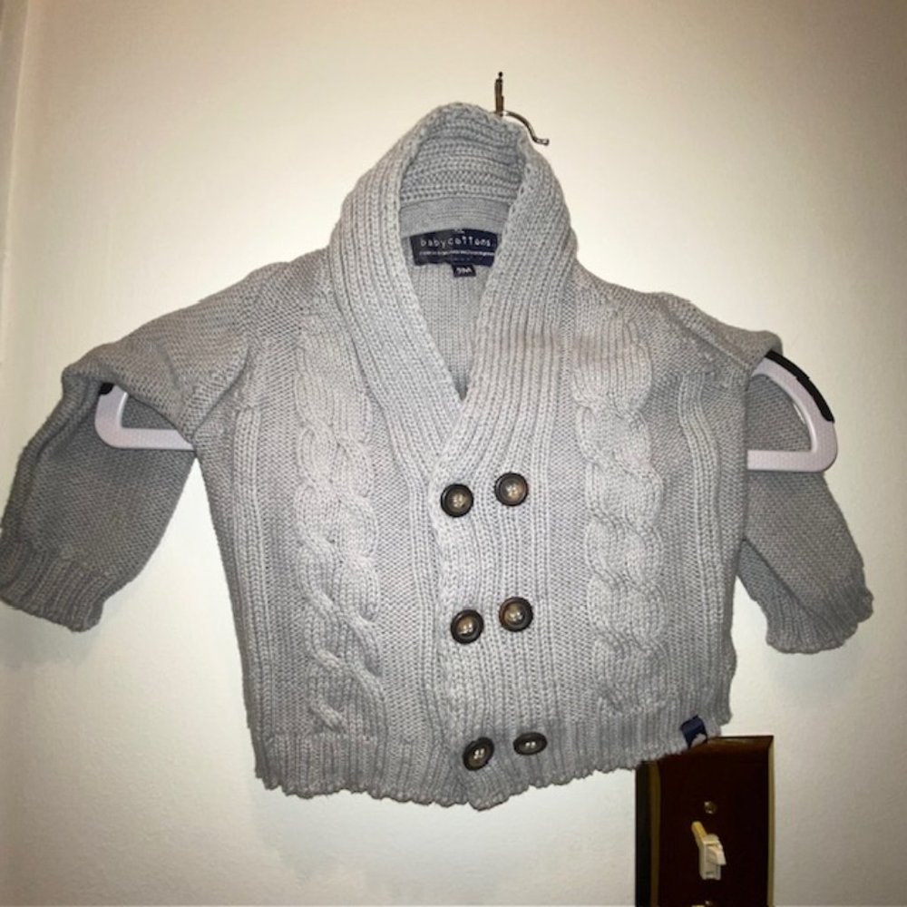 Baby Cottons Gray Sweater 9M Boys